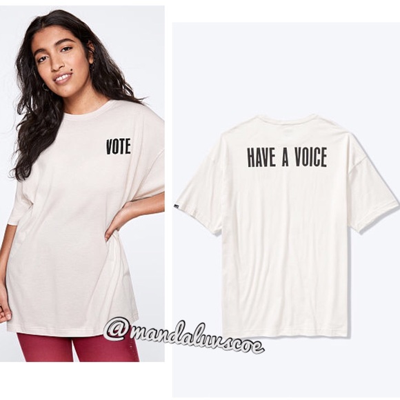 OS💕VS PINK OFF WHITE VOTE ONE SIZE TEE - Picture 6 of 12